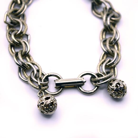 Vintage Oriental Asian Style Charm Bracelet Green Oval Dangle 7" Chain - Hey Viv - Picture 5 of 8